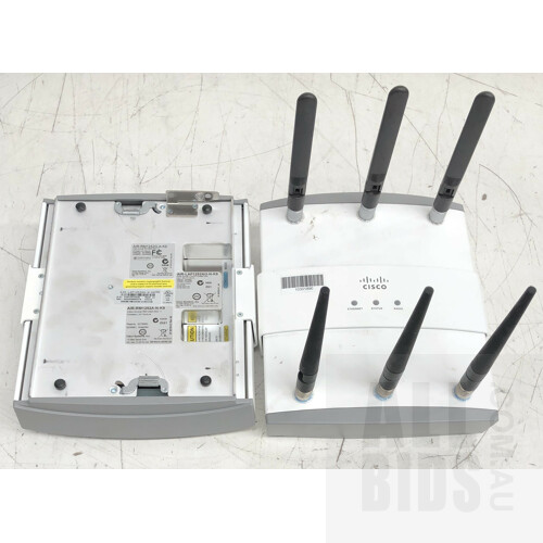 Cisco (AIR-LAP1252AG-N-K9) Aironet 802.11n Dual Band Wireless Access Point with Antennas - Lot of 14