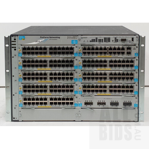 HP (J8698A) ProCurve 5412zl PoE+ Switch Chassis with Modules