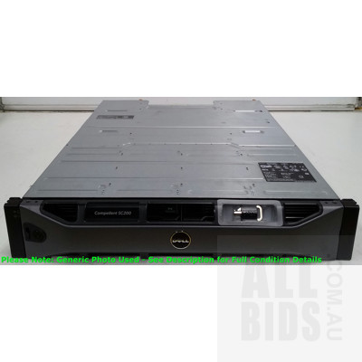 Dell Compellent SC200 12 Bay Hard Drive Array (20TB Installed) with Two 6Gbps Controller Modules