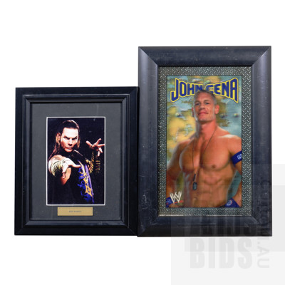Framed John Cena 3D Image and Jeff Hardy Photograph (2)