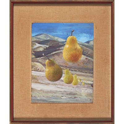 William Fletcher (1924-1983), Travelling Pears, Oil on Board