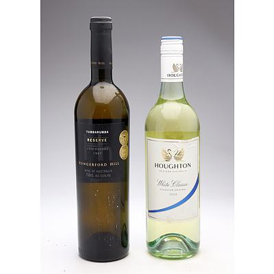 Hungerford Hill Tumbarumba Reserve 1997 Chardonnay and Houghton 2009 White Classic - Two Bottles (2)