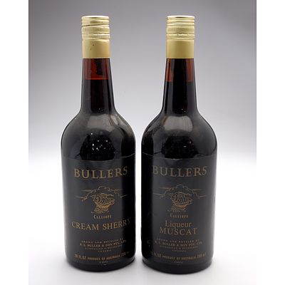 Bullers Calliope Liqueur Muscat and Cream Sherry 738ml - Lot of Two Bottles (2)