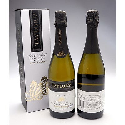 Taylors Bottle Fermented Pinot Noir Chardonnay Brut Cuvee - Lot of Two Bottles (One Boxed)