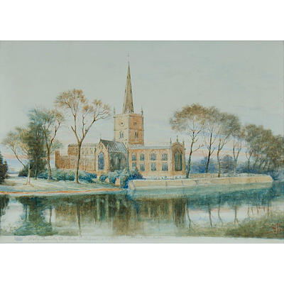 British School , 'Holy Trinity Church where Shakespeare is Buried, Stratford on Avon', Watercolour
