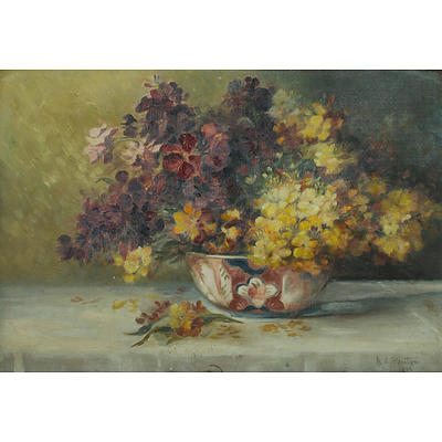 E A Penton, Still Life with Imari Bowl, 1906, Oil on Canvas   