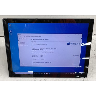 Microsoft Surface (1724) Pro 4 12-Inch 256GB Core i5 (6300U) 2.40GHz CPU 2-in-1 Detachable Laptop