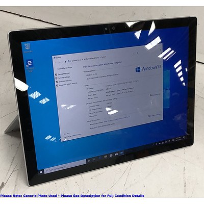 Microsoft Surface (1724) Pro 4 12-Inch 256GB Core i7 (6650U) 2.20GHz CPU 2-in-1 Detachable Laptop