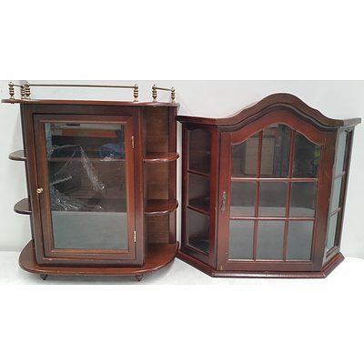 Wall Mount Display Cases - Lot of Two