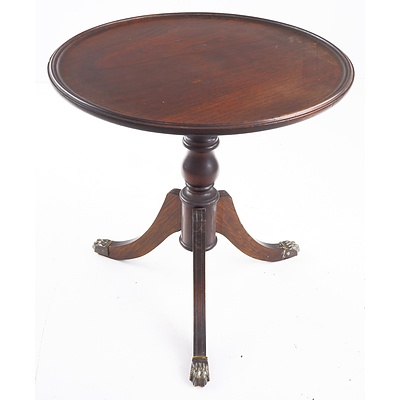 Vintage Mahogany Wine Table with Brass Claw Feet