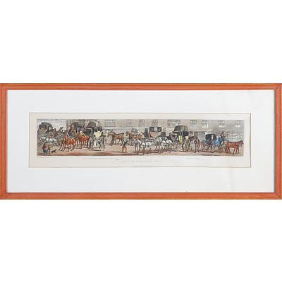 Four Hand-Coloured Engravings, 'A Trip to Brighton', each 10 x 54 cm (image size)