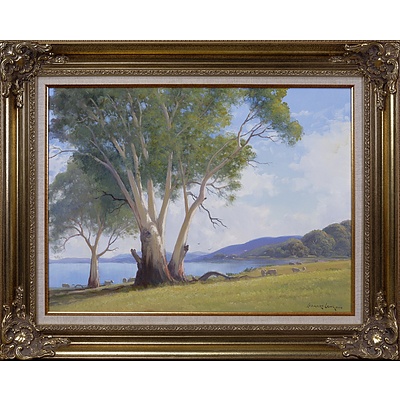 Leonard Long (1911-2013), Lake George, New South Wales 2004, Oil on Canvas on Board
