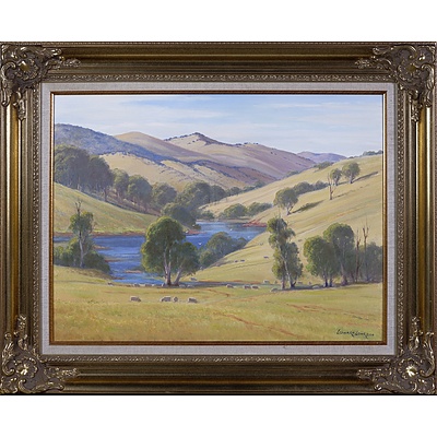 Leonard Long (1911-2013), Mountain Creek, Wee Jasper - Yass Road 2004, Oil on Canvas on Board, 45 x 60 cm