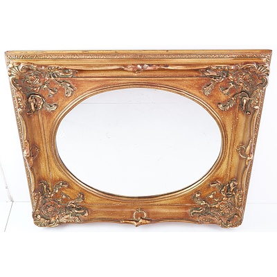 Antique Style Giltwood and Gesso Framed Oval Mirror