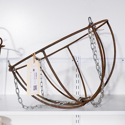 Rustic Wrought Iron Hanging Planter Basket