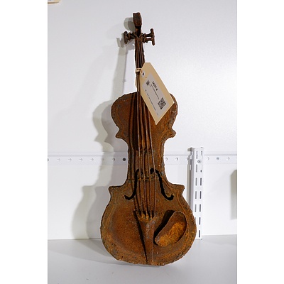 Hand Crafted Metal Art Violin
