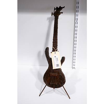 Hand Crafted Metal Art Guitar with Stand