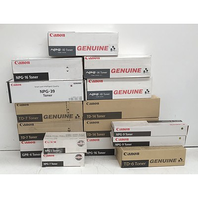 Canon Assorted Toner Cartridges - Lot of 16