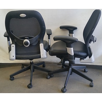 Mesh Backed Office Chairs - Lot of Two
