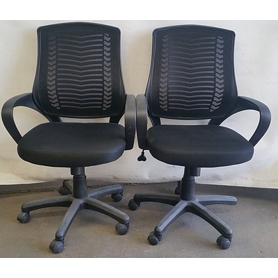 Mesh Backed Office Chairs - Lot of Two