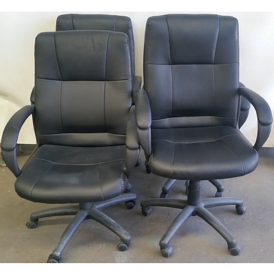 High Backed Office Chairs - Lot of Four
