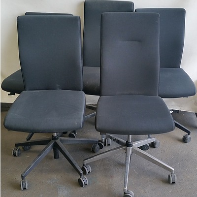High Backed Office Chairs - Lot of Five
