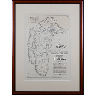 Sketch Map of the Federal Territory Commonwealth of Australia, Lithograph, 52 x 36 cm