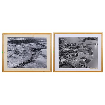 Two Aerial Views of Canberra: View Over the Tuggeranong Region & View West Over the National Area, Black & White Photograph (2), each 40 x 50 cm