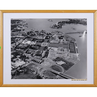 Two Aerial Views of Canberra: View Over the Tuggeranong Region & View West Over the National Area, Black & White Photograph (2), each 40 x 50 cm