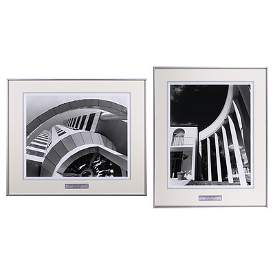 Matt Kelso, Canberra Building Society Tower & Spanish Embassy, Canberra 1990 (2), Black & White Photographs, each 35 x 44 cm