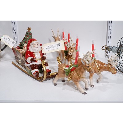 Villeroy and Boch Christmas Toys Memory Musical Santa Sleigh Ride in Box