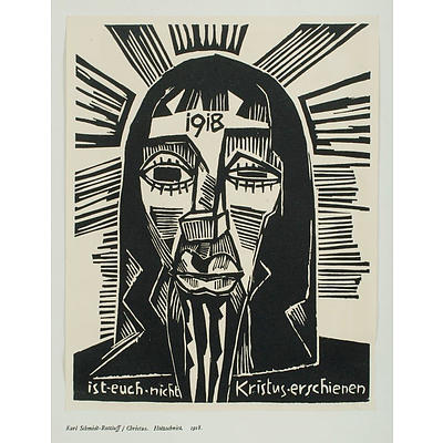 Karl Schmitt-Rottluff (German 1884-1976), 'Christus’, 1918, Woodcut as reproduced in 'Genius,' 1919