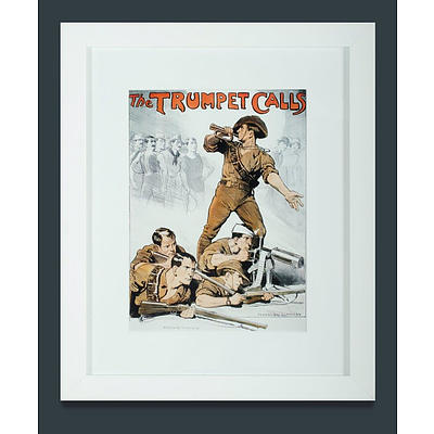 Two Reproductions of Australian WWI Recruitment Posters. In matching frames. Original artwork by Norman Lindsay.