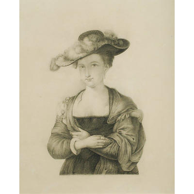 Sarah McCarthy, 'The Straw Hat,' after Rubens; & Rubens Self-portrait (after), Charcoal
