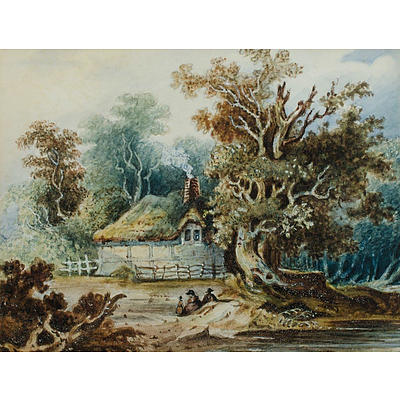 British School, Two Bucolic Scenes, Watercolour