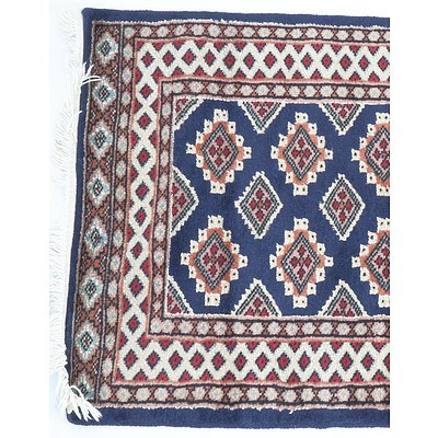 Small Persian Hand Knotted Wool Pile Rug with Silk Highlights