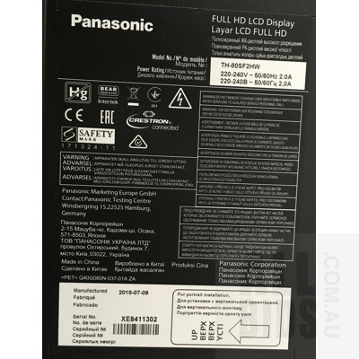 Panasonic 80Inch Full HD LCD PANEL TH-80SF2HW - Lot Of Five - One For Parts Or Repair Only