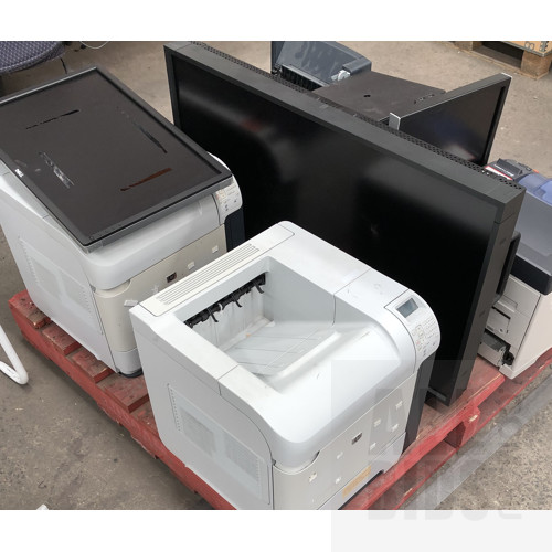 Bulk Lot of Assorted IT & Office Equipment - Printers, Screens and other Accessories