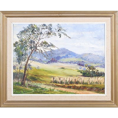 K. Roberts (20th Century), Untitled (Landscape), Oil on Board, 42 x 59 cm