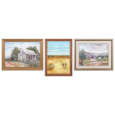 A Group of Three Oil Paintings, Including Barbara Macinnis, Largest 40 x 26 cm
