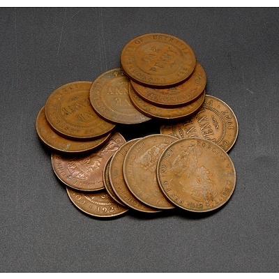Collection of George V Pennies and Half Pennies, Various Dates 1921-1927