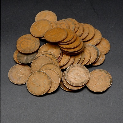 Collection of George V and Edward VIII Pennies and Half Pennies, Various Dates 1933-1939