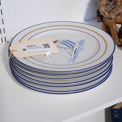 Tiffany & Co 'Sailboats' Set of Seven Dinner Plates