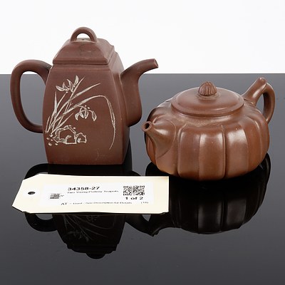 Two Yixing Pottery Teapots