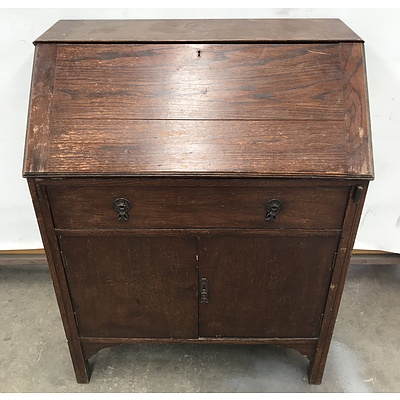 Vintage Oak Bureau Desk