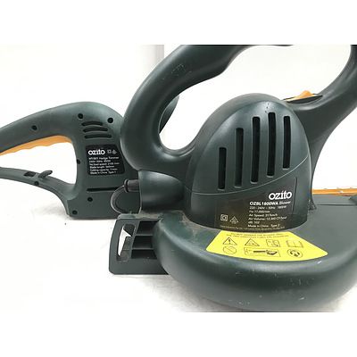 Ozito Electric Blower and Hedge Trimmer