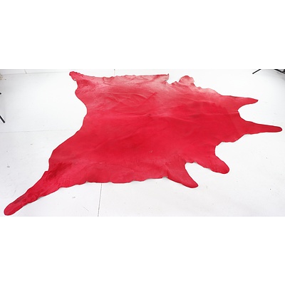 Vintage Red Dyed Cow Hide