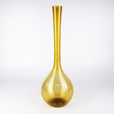 Tall Amber Bomglass Vase Designed by Arthur Percy for Gullaskruf Sweden 1952-59