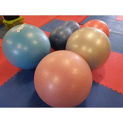 Assorted Gym Balls - Lot of 5