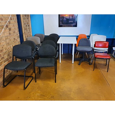 13 x Occasional Office Chairs and Occasional Table